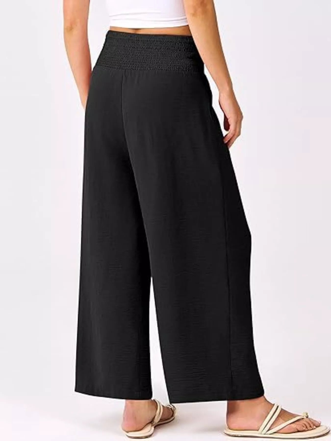 Wide Leg Smocked High Waist Pants - Bela Fils BoutiqueBela Fils Boutique